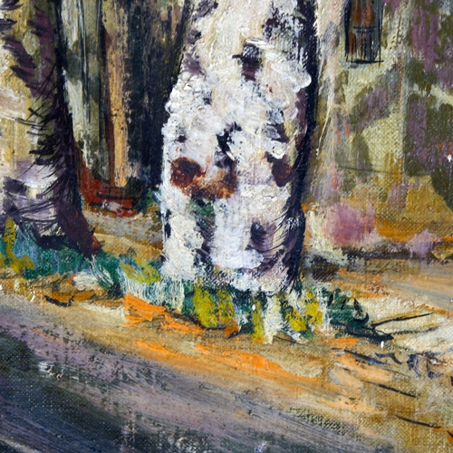 2271 - Mid-20th century French School, oil on canvas, avenue of trees, unsigned, 65cm x 55cm, framed