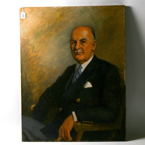 2272 - Oil on canvas, circa 1930s, portrait of a gentleman, unsigned, 91cm x 70cm, unframed