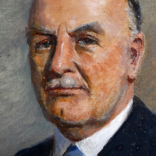 2272 - Oil on canvas, circa 1930s, portrait of a gentleman, unsigned, 91cm x 70cm, unframed