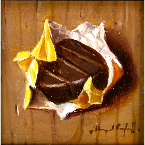 2287 - Raymond Campbell, oil on board, sweet treat, 8cm x 8cm, framed