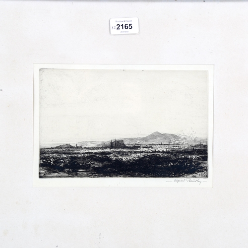 2165 - Alfred Bentley (1879 - 1923), pair of etchings, landscapes, both signed in pencil, image 15cm x 23cm... 