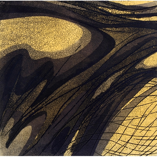 2182 - Philippa James, colour screenprint, estuary, signed in pencil, 1966, no. 1/20, image 42cm x 41cm, fr... 