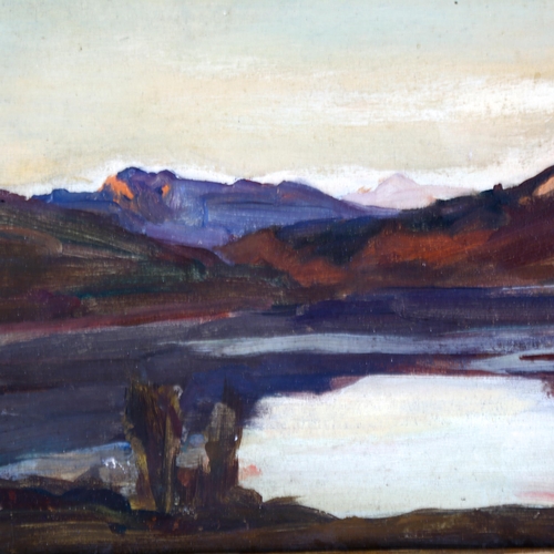 2183 - Attributed to James Paterson (1854 -1932), oil on panel, Loch Long, unsigned, with RI Exhibition lab... 