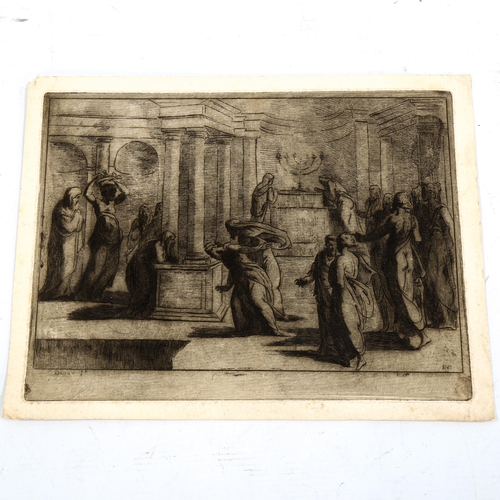 2192 - Baron Dominique Vivant Denon (1747 - 1825), etching, temple scene, signed twice in the plate, late 1... 