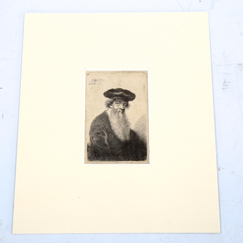 2193 - Thomas Worlidge (1700 - 1766), dry point etching, portrait of the artist Jean Liotard, printed 1754,... 