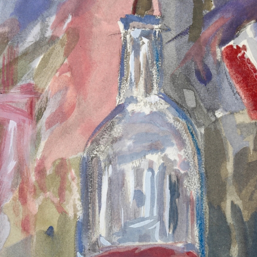 2194 - Maurice Utrillo, lithograph on Arches paper, still life with wine bottle, 1952, image 35cm x 25cm, u... 