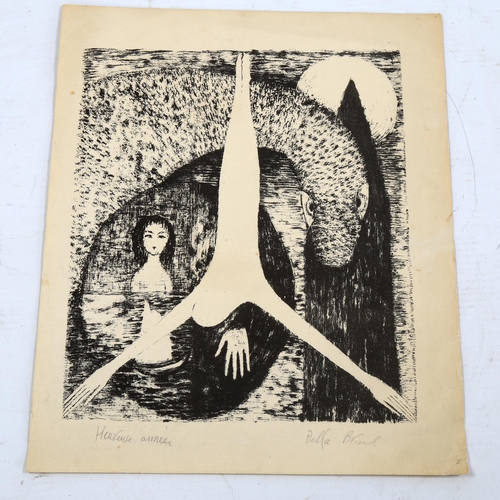 2198 - Bella Brisel (1929 - 1983), monoprint, Heuveuse Annee, circa 1950s, signed in pencil, image 20cm x 1... 