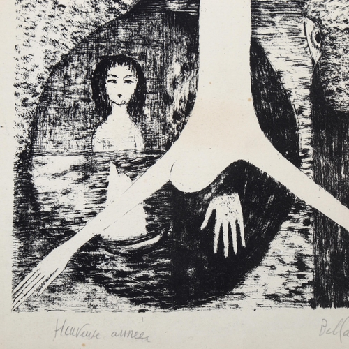 2198 - Bella Brisel (1929 - 1983), monoprint, Heuveuse Annee, circa 1950s, signed in pencil, image 20cm x 1... 