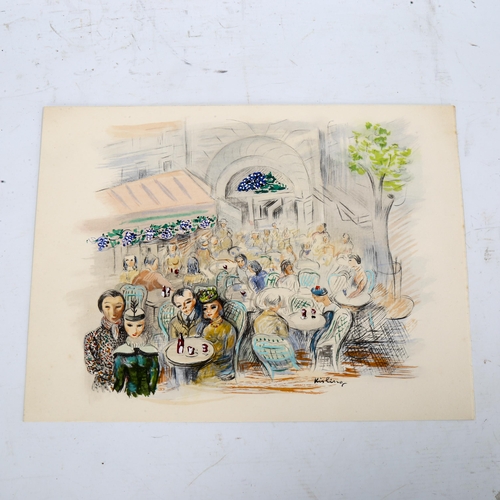 2200 - Moise Kisling (1891 - 1953), lithograph, cafe scene, sheet 28cm x 38cm, unframed