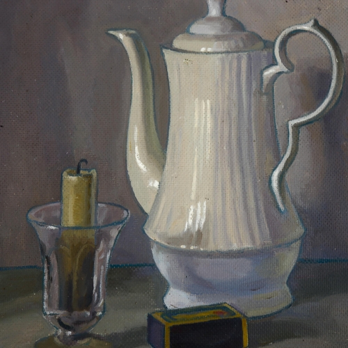 2202 - Arnold Auerbach (1898 - 1979), oil on board, still life, 1973, signed, 40cm x 30cm, unframed