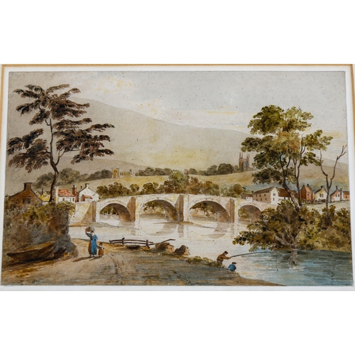 2204 - Early 19th century British School, watercolour, Matlock Derbyshire, unsigned, part of original label... 