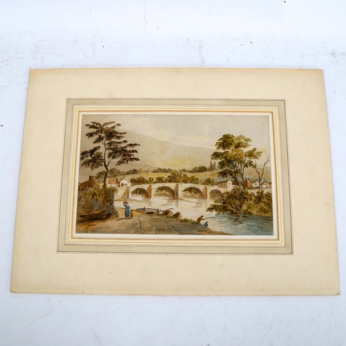 2204 - Early 19th century British School, watercolour, Matlock Derbyshire, unsigned, part of original label... 