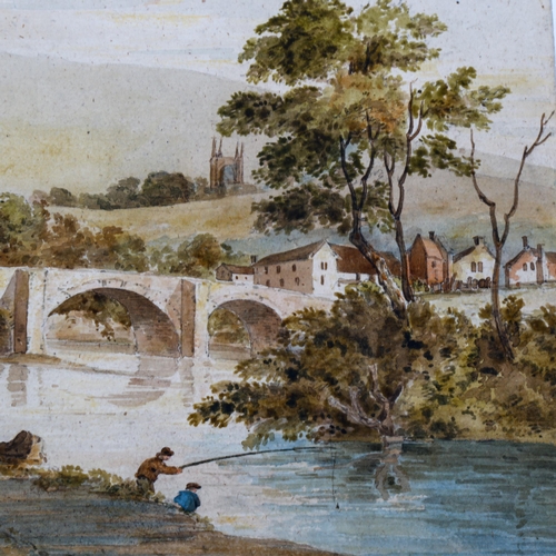 2204 - Early 19th century British School, watercolour, Matlock Derbyshire, unsigned, part of original label... 