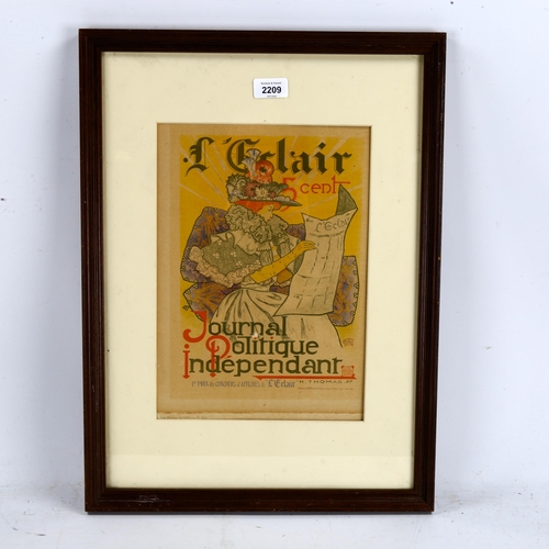 2209 - Henry Atwell Thomas, lithograph, L'Eclair 1897, image 30cm x 21cm, framed