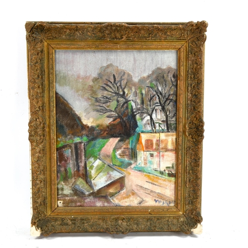 2210 - 20th century British School oil on board, Balscoth Village, Oxon, indistinctly signed, 44cm x 34cm, ... 