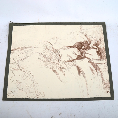 2215 - Toulouse Lautrec, lithograph, sleeping woman, on Deckle edged paper, studio stamp, edition of 1250, ... 