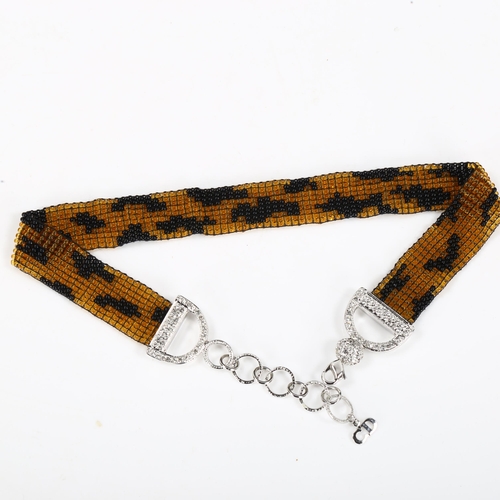 437 - JOHN GALLIANO for CHRISTIAN DIOR - a Vintage Maasai design beadwork choker necklace, length 35cm, 23... 