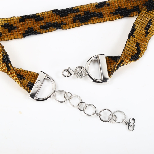 437 - JOHN GALLIANO for CHRISTIAN DIOR - a Vintage Maasai design beadwork choker necklace, length 35cm, 23... 