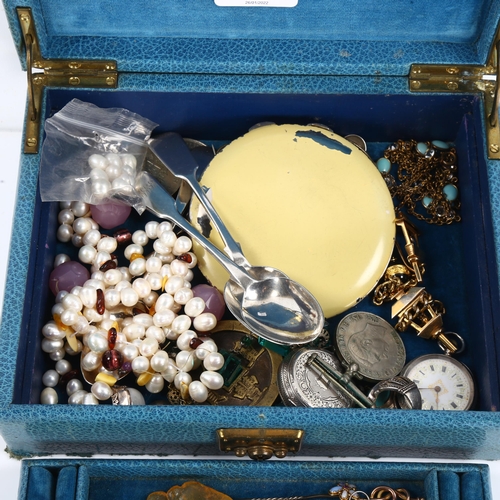 440 - Various jewellery silver and collectables, including opal and ruby stickpin, butterscotch amber earr... 