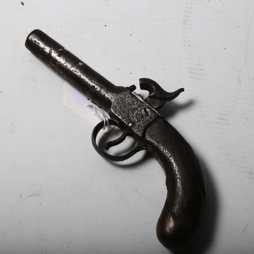 1263 - 19th century percussion pistol, length 17cm