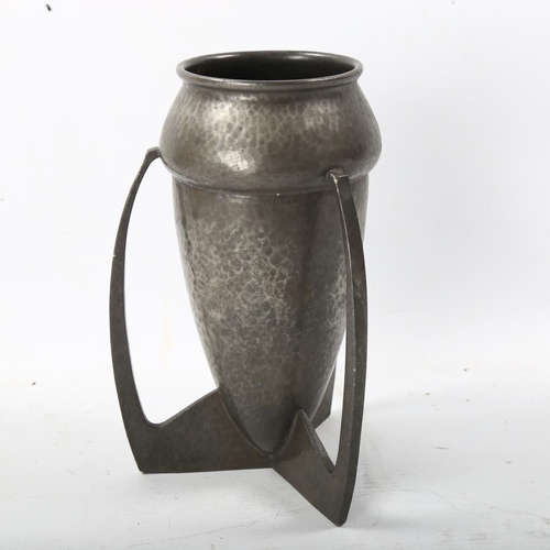 1273 - LIBERTY TUDRIC - a pewter rocket ship design vase, pattern no. 0226, height 18cm