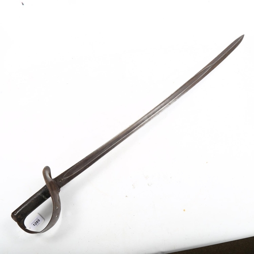 1285 - Late 19th century cavalry sword with basket hilt