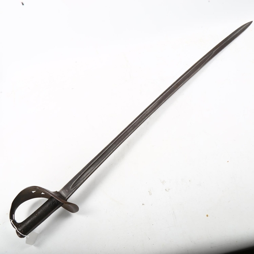 1285 - Late 19th century cavalry sword with basket hilt