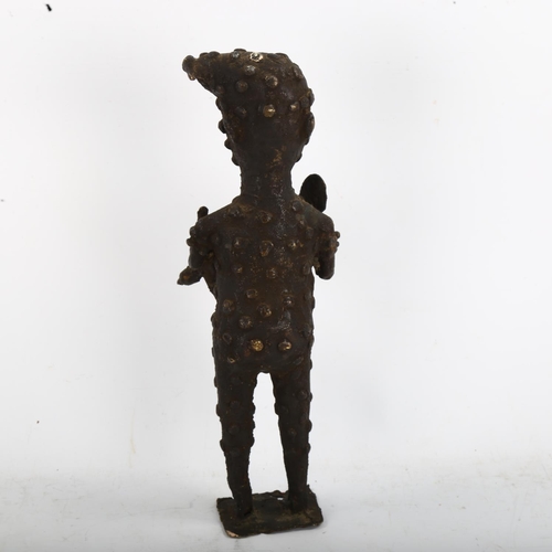 1287 - An African Tribal bronze standing figure, height 37cm