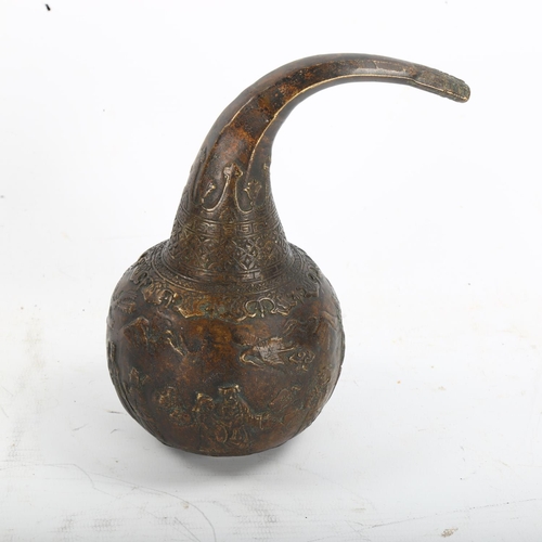 1288 - A Chinese bronze water dropper, with relief moulded decoration, height 17cm