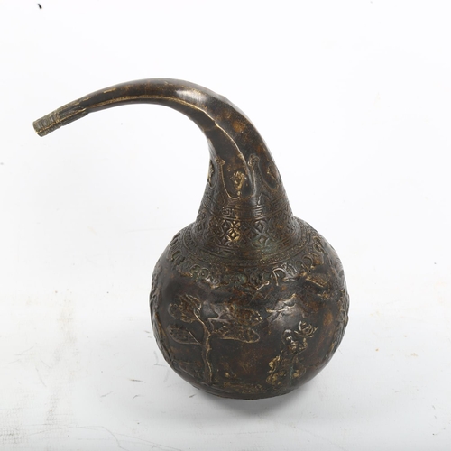 1288 - A Chinese bronze water dropper, with relief moulded decoration, height 17cm