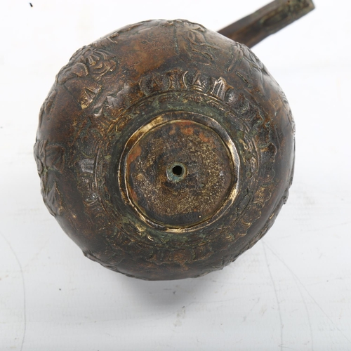 1288 - A Chinese bronze water dropper, with relief moulded decoration, height 17cm