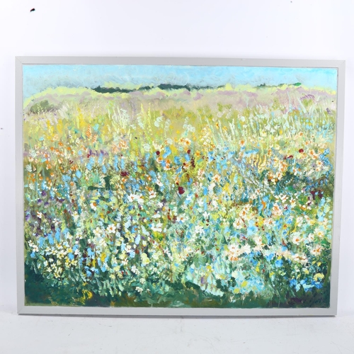 2300 - Clive Fredriksson, oil on canvas, summer meadow, 70cm x 90cm, framed