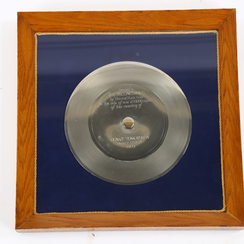 1025 - The Rolling Stones Honky Tonk Women 1969 silver disc, awarded by 