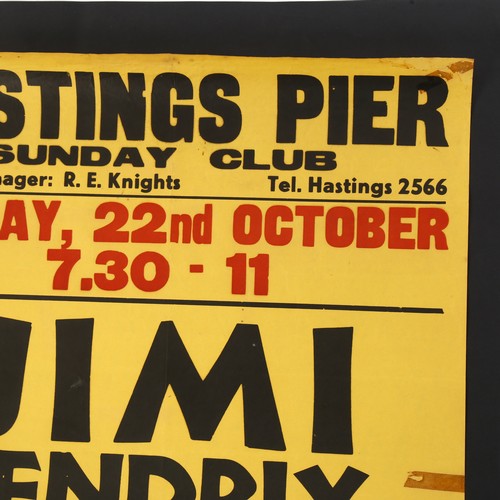 1026 - Jimi Hendrix Experience on Hastings Pier original advertising poster, Sunday 22nd October 1967, by H... 