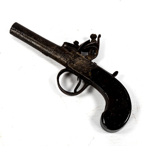 1237 - An 18th century pocket flintlock pistol, by Henry Nock of London, circa 1795, length 17cm