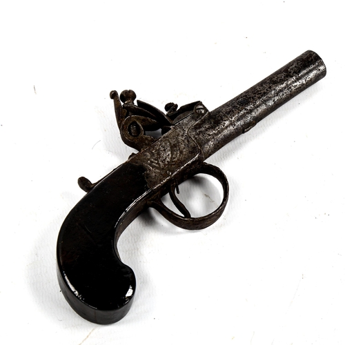 1237 - An 18th century pocket flintlock pistol, by Henry Nock of London, circa 1795, length 17cm