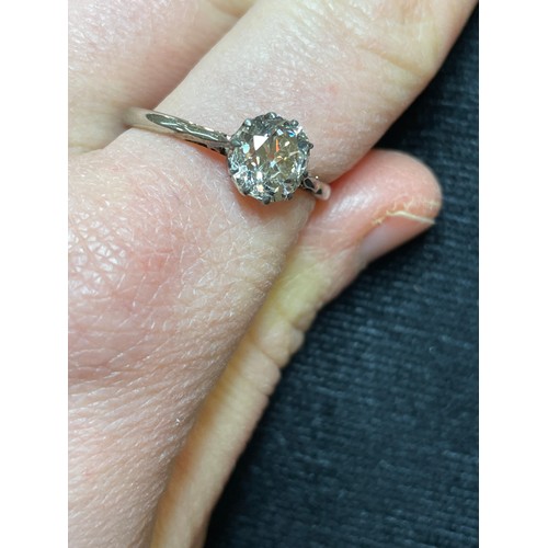 108 - A 1.2ct solitaire diamond ring, 18ct white gold and platinum-top settings with old cushion-cut diamo... 