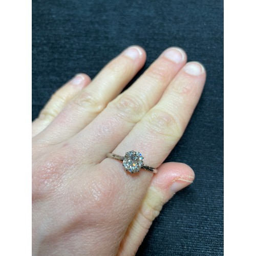 108 - A 1.2ct solitaire diamond ring, 18ct white gold and platinum-top settings with old cushion-cut diamo... 