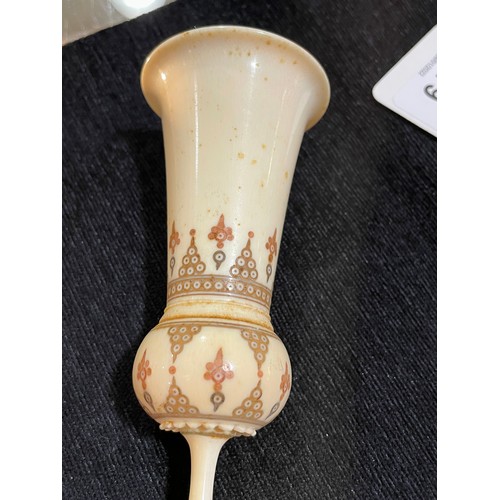 1079 - A pair of 19th century Indian ivory goblets with painted and engraved decoration, height 13cm