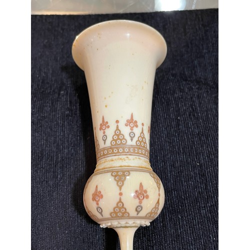 1079 - A pair of 19th century Indian ivory goblets with painted and engraved decoration, height 13cm