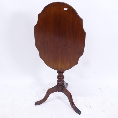 2083 - A 19th century mahogany tilt-top wine table with shaped top, on cabriole legs, W42cm