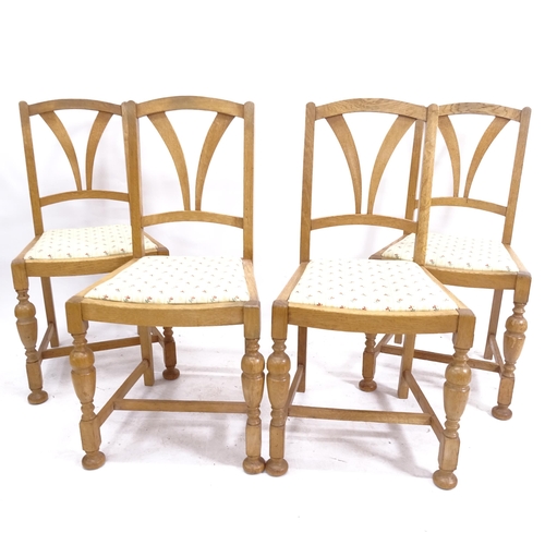 2087 - A set of 4 1930s golden oak dining chairs