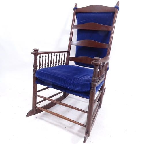 2131 - A William Birch rocking chair for Liberty & Co, in the Arts and Crafts style