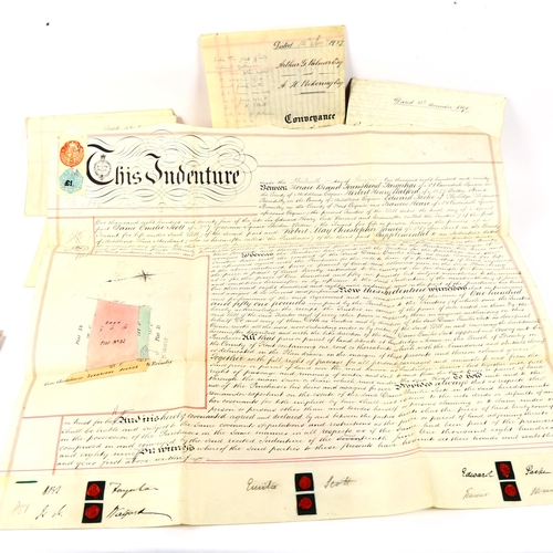 127 - Various Victorian and early 20th century velum Indentures and Probate of Will