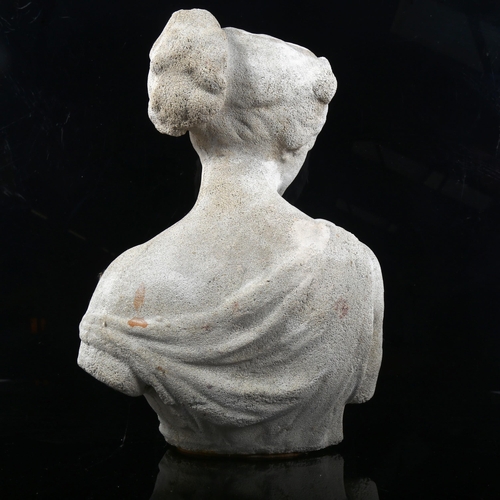 68 - A small moulded composition bust sculpture, unsigned, height 35cm