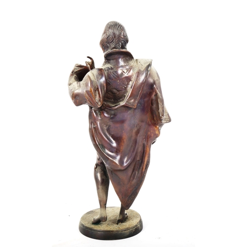 69 - A reproduction patinated bronze figural sculpture, Shakespeare, unsigned, height 32cm