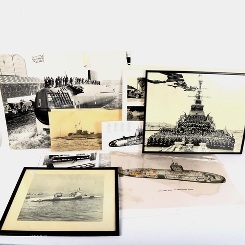 83 - A large quantity of Vintage warship and submarine photographs and reprints, including 1954 Queen Eli... 