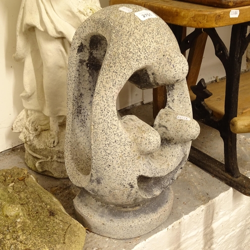 2701 - A textured concrete garden statue, H42cm