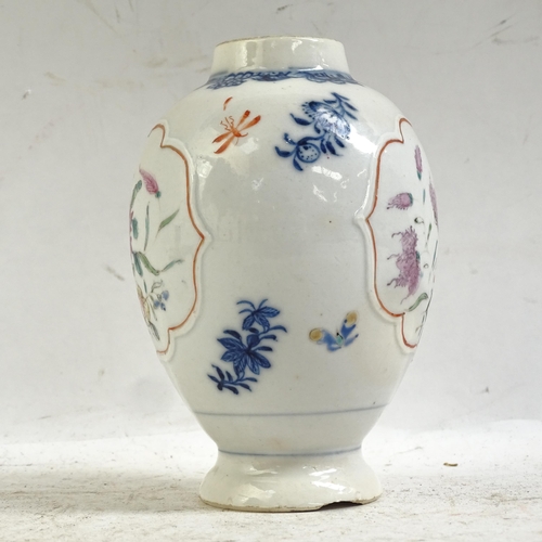 100 - A Chinese export porcelain baluster vase, and a small blue and white lotus bowl, diameter 11.5cm (2)