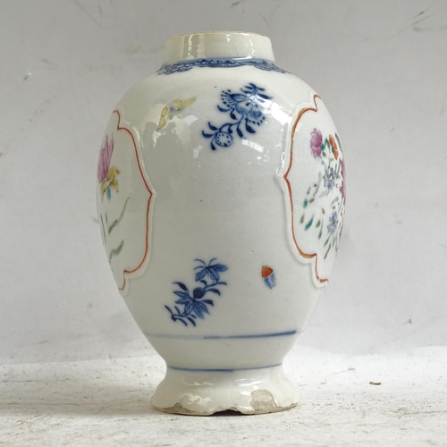 100 - A Chinese export porcelain baluster vase, and a small blue and white lotus bowl, diameter 11.5cm (2)